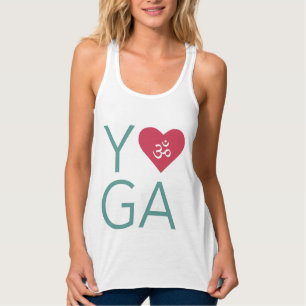 I Kärlek (hjärta) Yoga med Om-symbol Linne Med Racerback