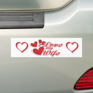 I Kärlek Hjärtar min fru Romantiska Valentineser Bildekal