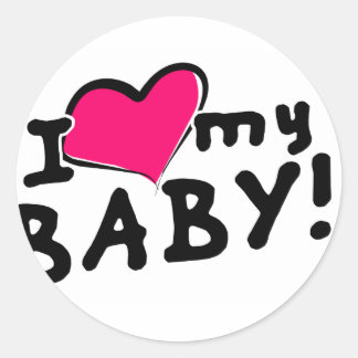 I kärlek (hjärtat) min baby! (pojke eller flicka) runt klistermärke