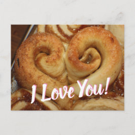 I Kärlek, Hjärtformade Cinnamon Bun Vykort
