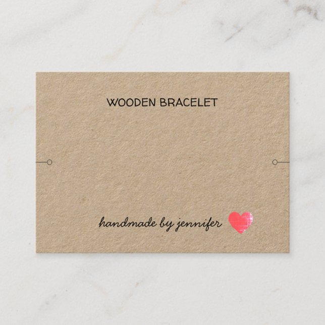 I kärlek Hjärthjälp som tillverkas av Namn Bracele Visitkort (Framsida)
