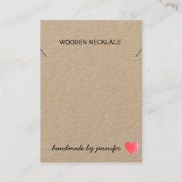 I kärlek Hjärthjälp som tillverkas av Namn Necklac Visitkort