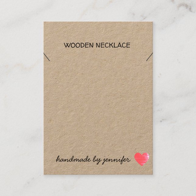 I kärlek Hjärthjälp som tillverkas av Namn Necklac Visitkort (Framsida)