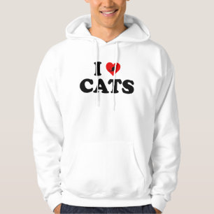 I Kärlek (hjärtkatter) Hoodie