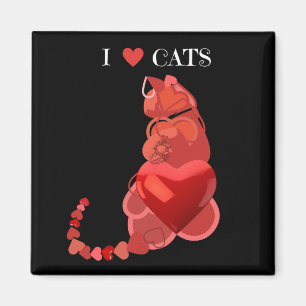 I kärlek, hjärtkatter, svart magnet
