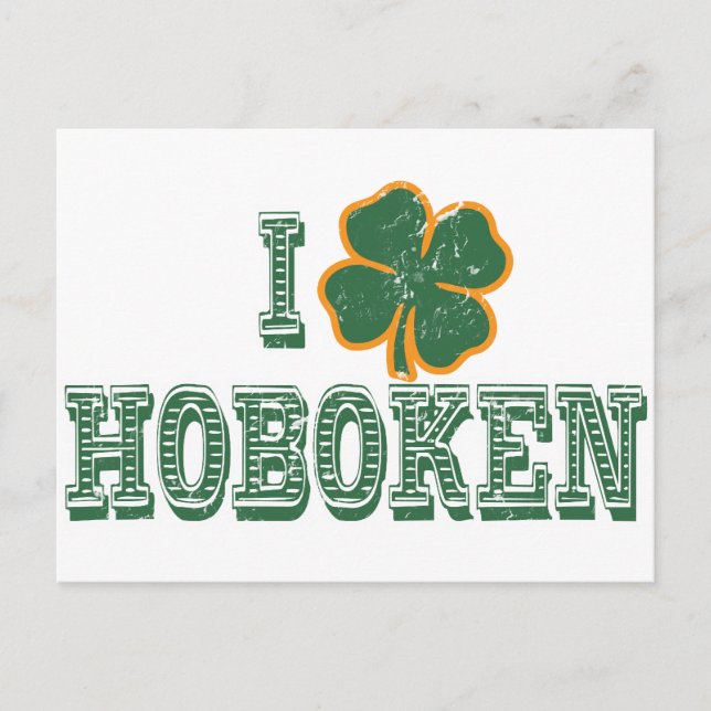 I kärlek Hoboken - St. Patrick's Day Vykort (Framsida)