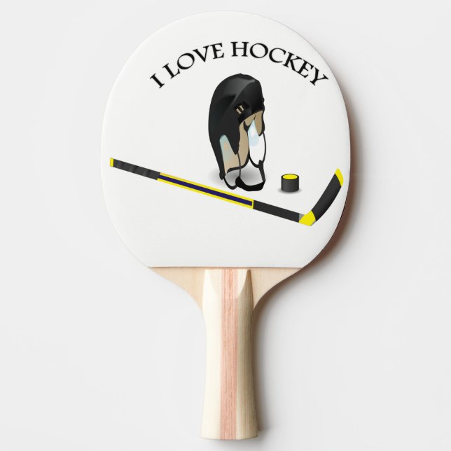 I Kärlek hockey anpassad design med styrspak och h Pingisracket (Framsidan)