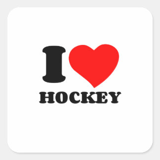 I KÄRLEK HOCKEY FYRKANTIGT KLISTERMÄRKE
