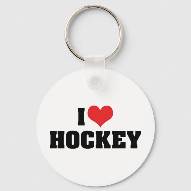 I Kärlek Hockey Keychain Nyckelring (Framsida)