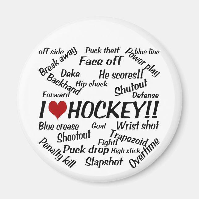 I Kärlek Hockey Magnet (Framsidan)