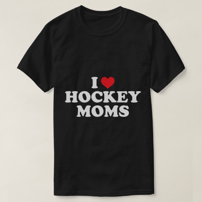 I Kärlek Hockey Mammor Funny Design Pullover Hoodi T Shirt (Design framsida)