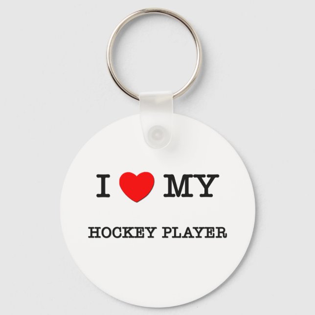 I Kärlek HOCKEY PLAYER Nyckelring (Framsida)