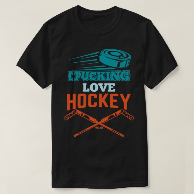 I Kärlek Hockey Pucking T Shirt (Design framsida)