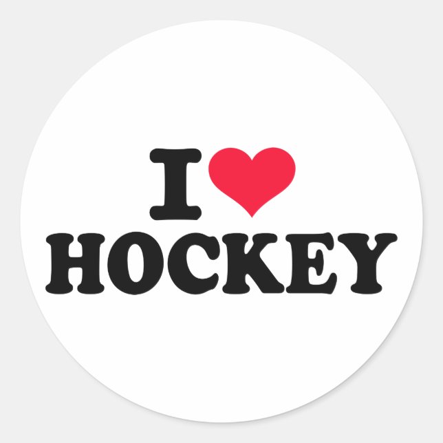 I kärlek Hockey Runt Klistermärke (Framsida)