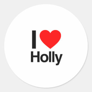 i kärlek holly runt klistermärke