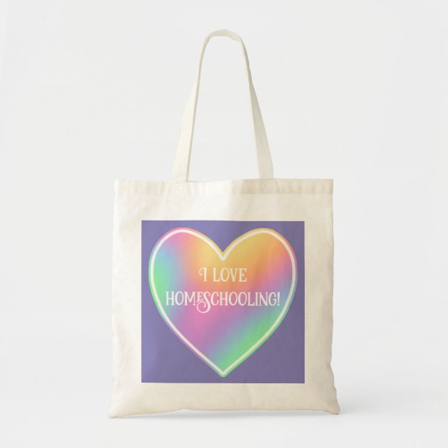 I Kärlek Homeschooling Heart Tote Bag Tygkasse (Framsidan)