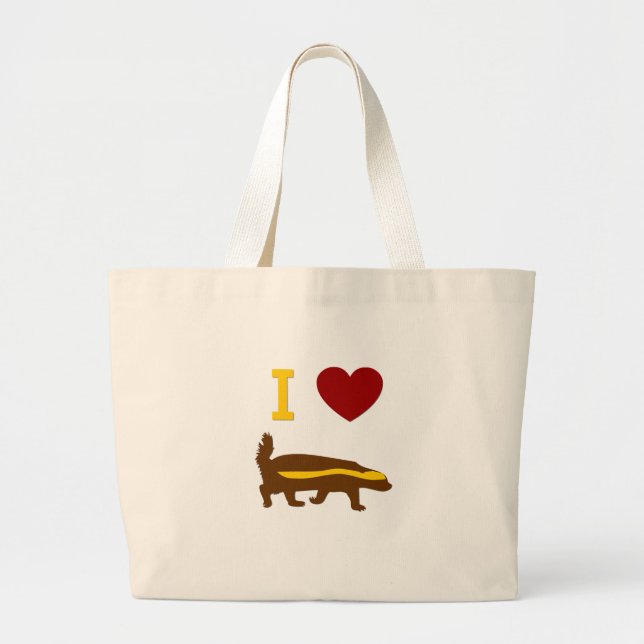 I Kärlek Honey badger Jumbo Tygkasse (Framsidan)