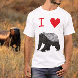 I Kärlek Honey badger slogan T Shirt
