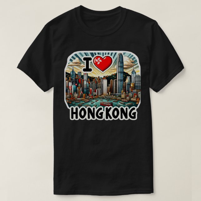 I Kärlek Hong Kong 10 T Shirt (Design framsida)