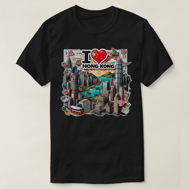 I Kärlek Hong Kong 3 T Shirt (Design framsida)