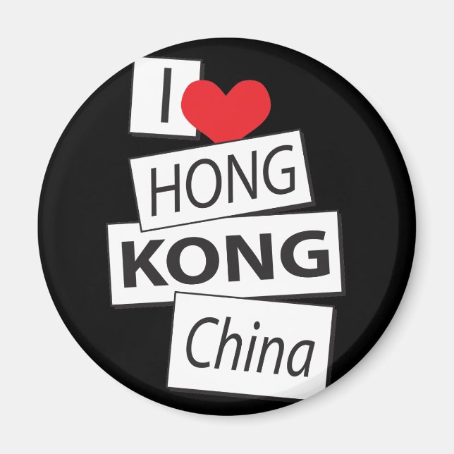 I Kärlek Hong Kong China Magnet (Framsidan)