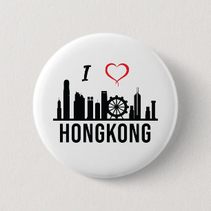 I kärlek Hong Kong Skyline Hong Kong Sydasien Knapp