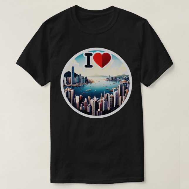 I Kärlek Hongkong 8 T Shirt (Design framsida)