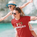 I Kärlek Honolulu Cute Hawaiian Hibiscus Flower T Shirt<br><div class="desc">I kärlek Honolulu. En söt hjärtformade hawaiisk hibiscus-blomma dekorerar denna vackra t-shirt för din sommarsemester till stranden på Hawaii.</div>