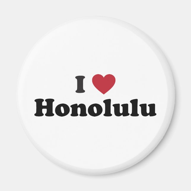 I Kärlek Honolulu Hawaii Magnet (Framsidan)