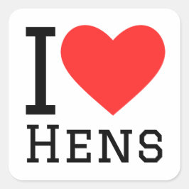 I kärlek höns fyrkantigt klistermärke