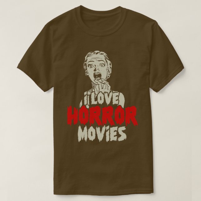 I Kärlek Horror Movies T Shirt (Design framsida)