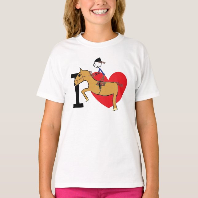 I Kärlek Horse Riding T-shirt (Framsida)