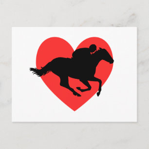 I Kärlek Horseracing Vykort