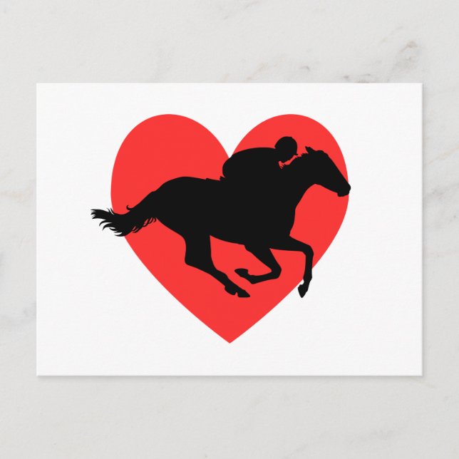 I Kärlek Horseracing Vykort (Framsida)