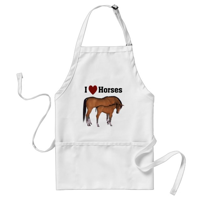 I Kärlek Horses BBQ Apron Förkläde (Framsidan)