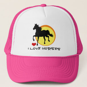 I Kärlek Horses & Black Horse Running / Horticultu Keps