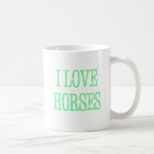 I Kärlek Horses Blek Grönt Kaffemugg