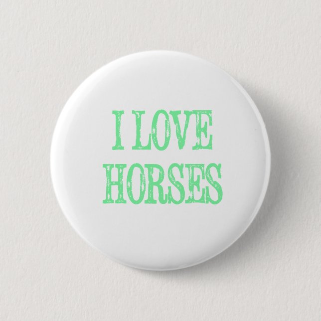 I Kärlek Horses Blek Grönt Knapp (Framsida)