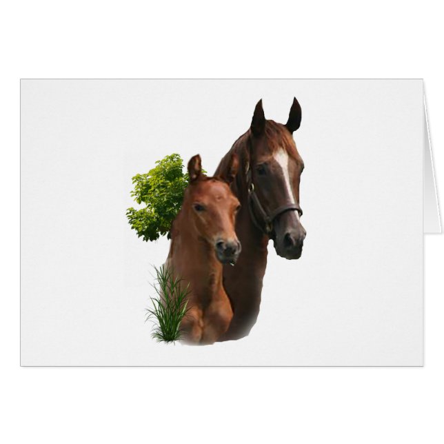 I kärlek Horses Hälsningskort (Framsidan Horizontal)