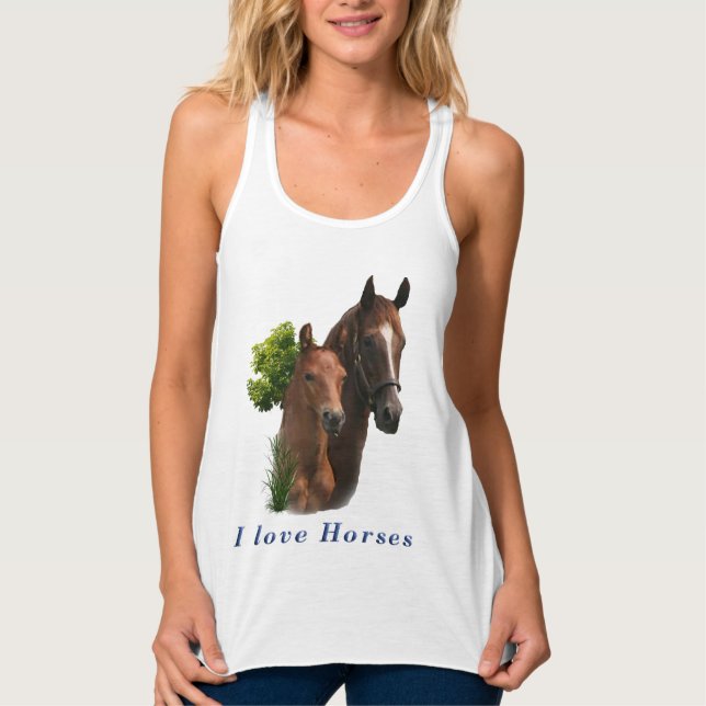 I kärlek Horses Linne Med Racerback (Framsida)