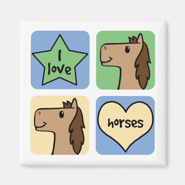 I Kärlek Horses Magnet (Framsidan)