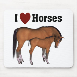 I Kärlek Horses Mousepad Musmatta