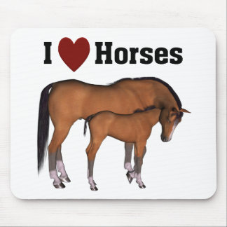 I Kärlek Horses Mousepad Musmatta