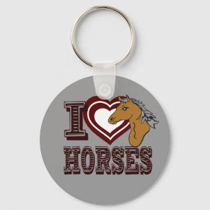 I kärlek Horses Nyckelring