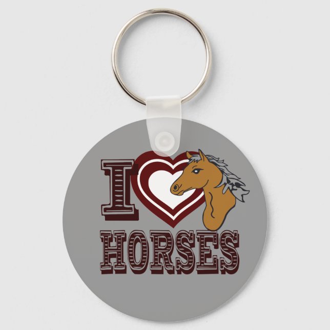 I kärlek Horses Nyckelring (Framsida)