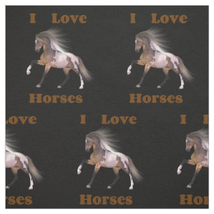 I Kärlek Horses - Paint Horse Fabric Tyg