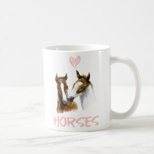 I Kärlek Horses Porträtt Kaffemugg