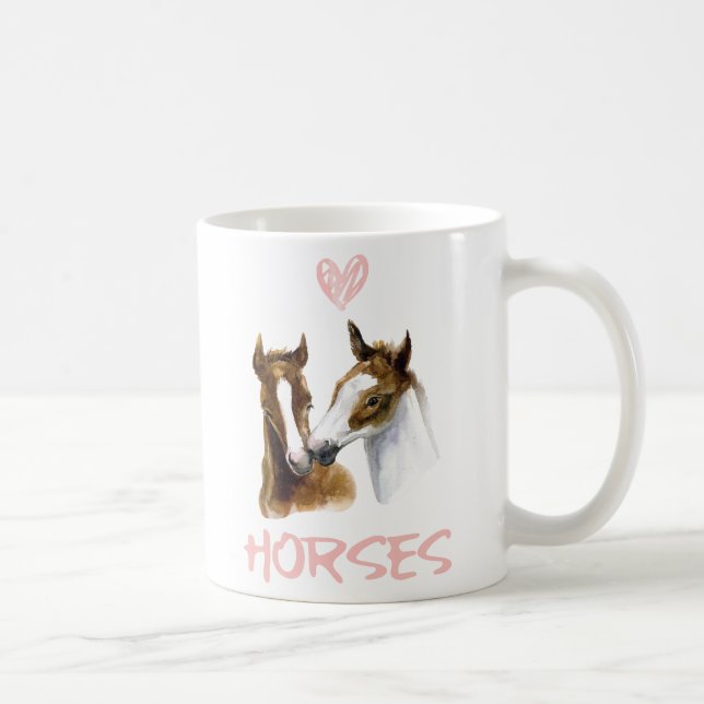 I Kärlek Horses Porträtt Kaffemugg (Höger)