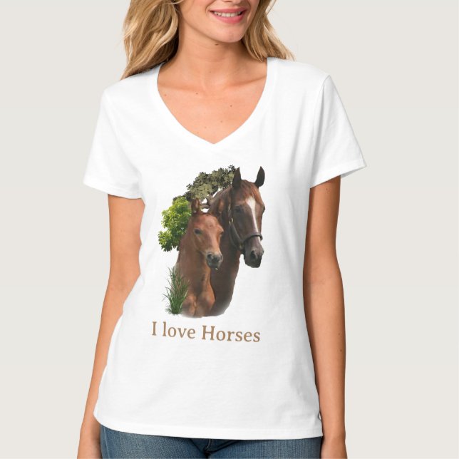I kärlek Horses T Shirt (Framsida)