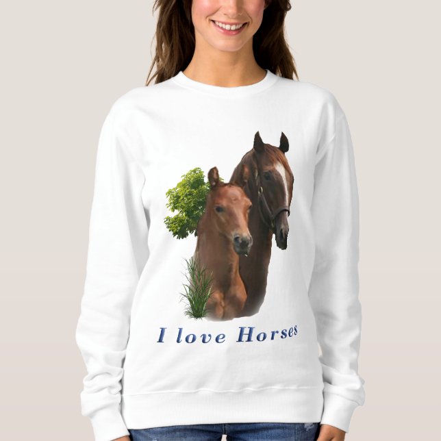 I kärlek Horses T Shirt (Framsida)